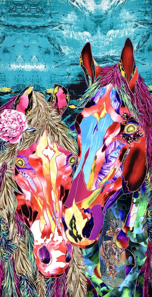 Colorful Abstract Horses by Kostyantin Malginov
