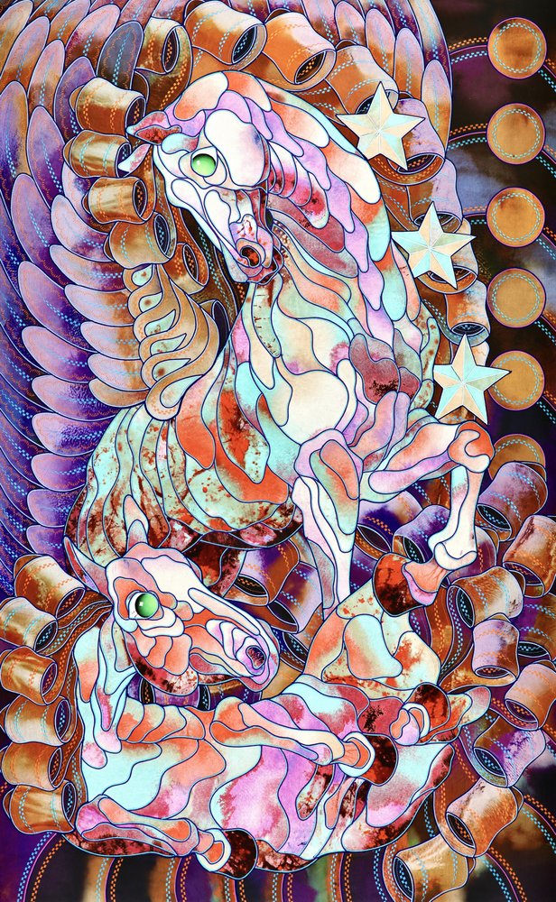 Fantasy Stained Glass Horses by Kostyantin Malginov