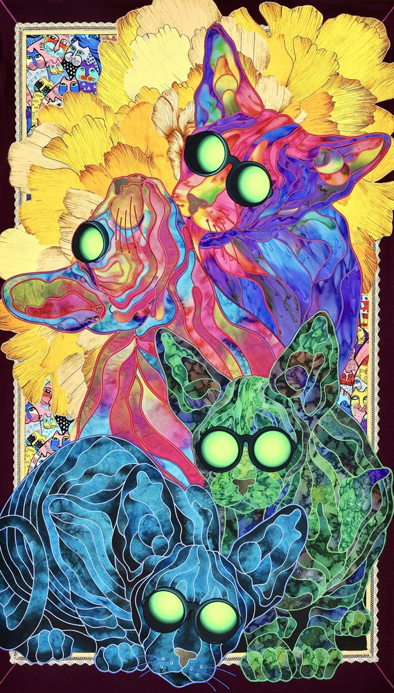 Glowing Psychedelic Cats by Kostyantin Malginov