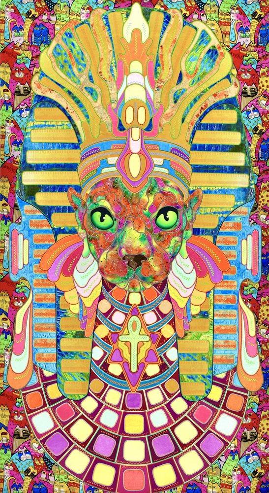 Psychedelic Pharaoh Cat by Kostyantin Malginov
