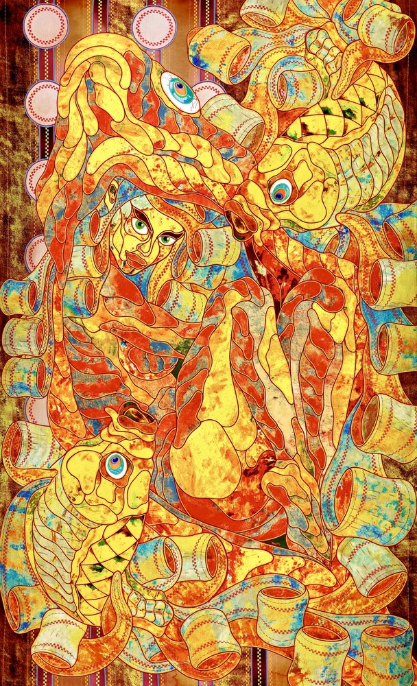Vibrant Mosaic Figure by Kostyantin Malginov