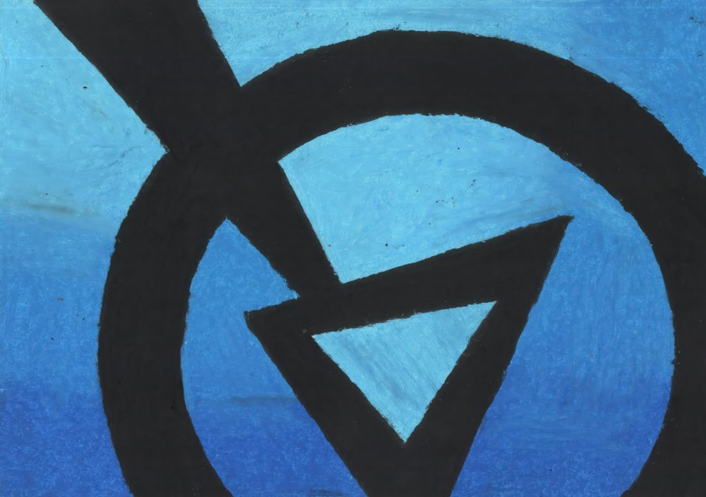 Bold Blue Abstract Shapes by Kulik