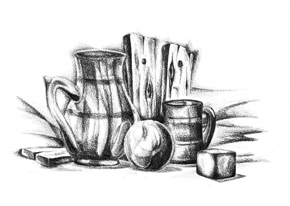 Classic Still Life Drawing by Kulik