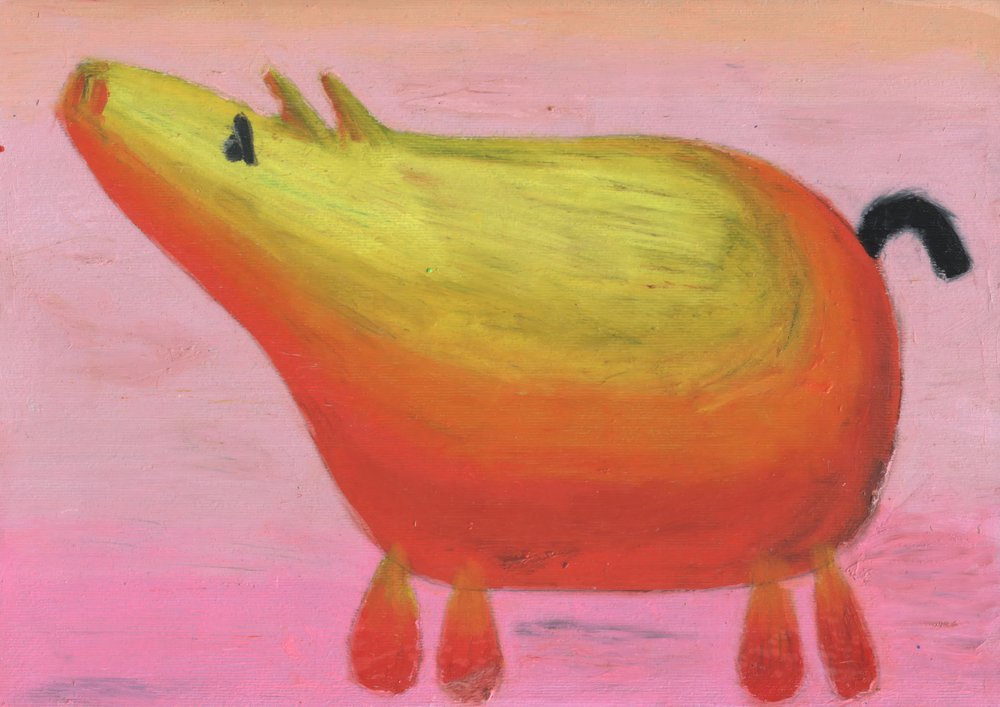 Colorful Whimsical Pig by Kulik