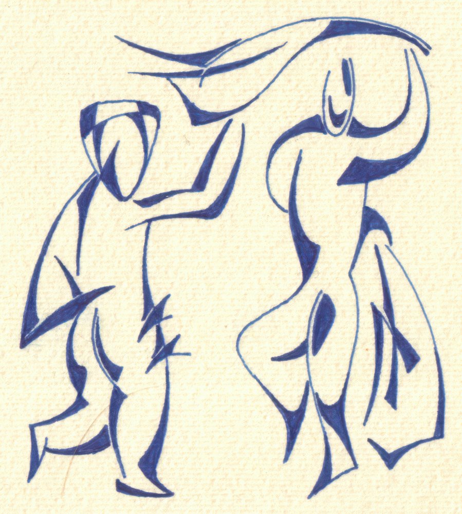 Dancing Figures Embrace by Kulik