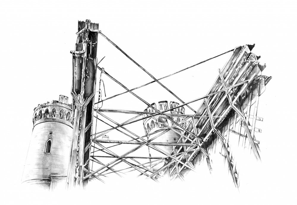 Deconstructed Castle Drawing by Kulik