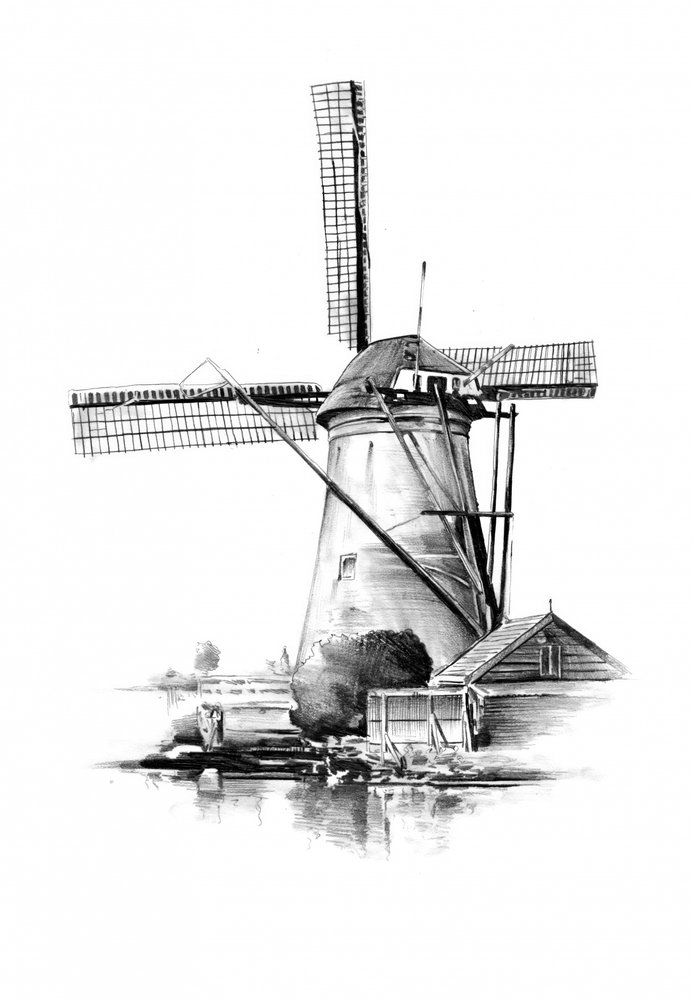 Dutch Windmill Reflection by Kulik
