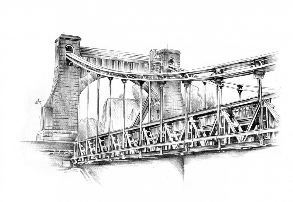 Historic Bridge Sketch by Kulik