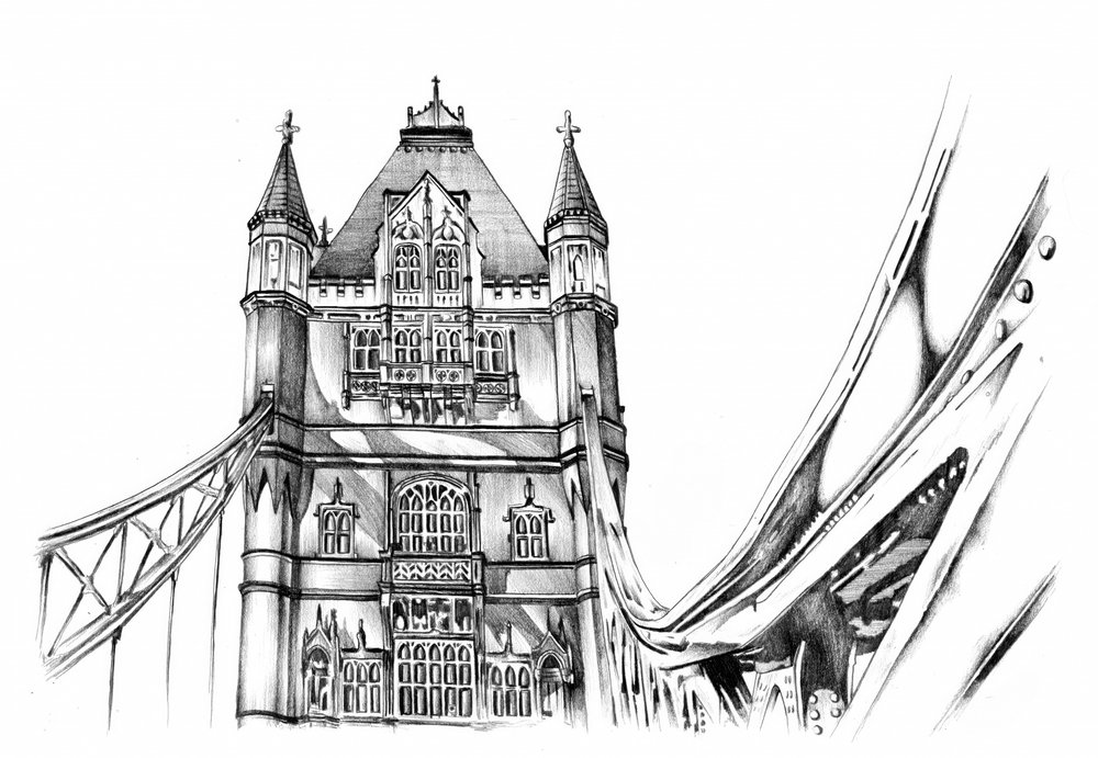 Iconic London Architecture Sketch by Kulik