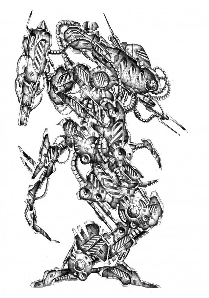Intricate Sci-Fi Mech by Kulik