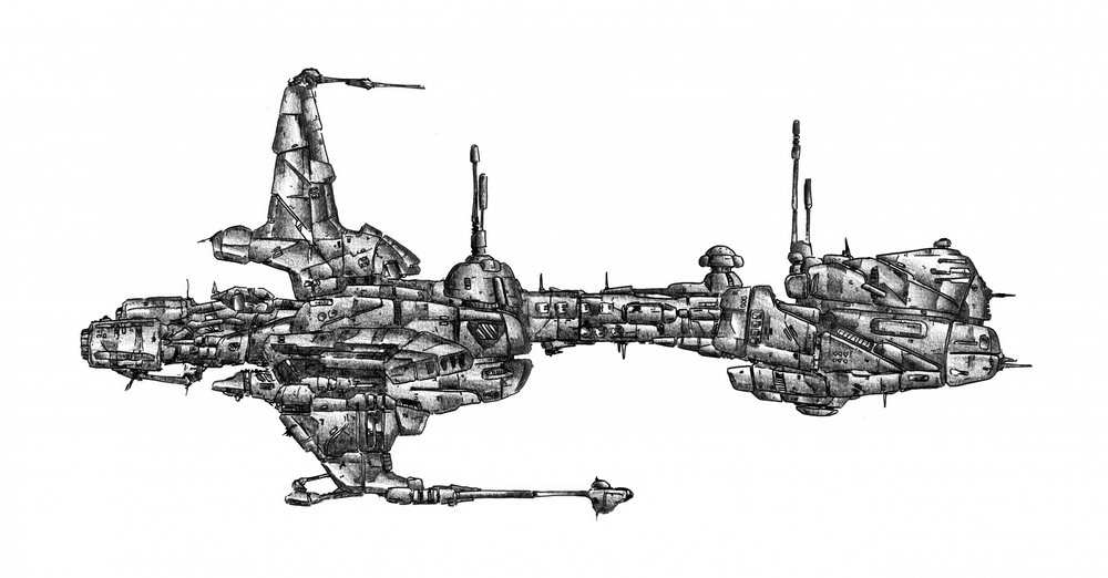 Intricate Sci-Fi Spaceship by Kulik