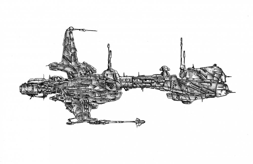 Intricate Sci-Fi Spaceship by Kulik
