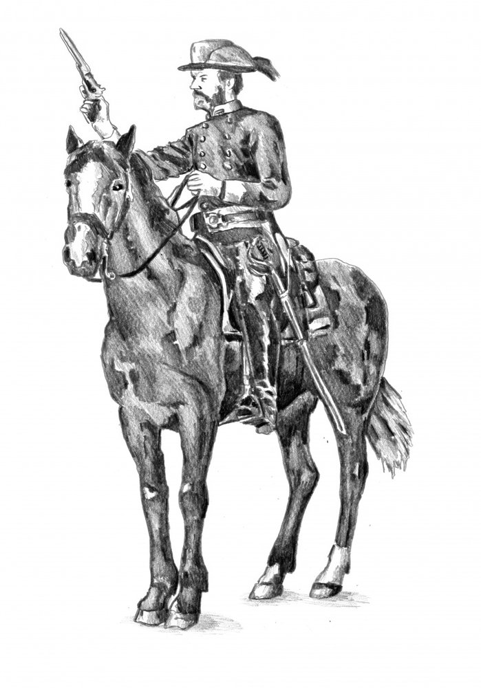 Mounted Officer with Pistol by Kulik