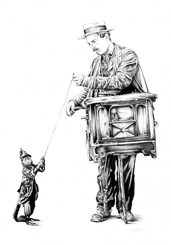 Organ Grinder Monkey Performance by Kulik