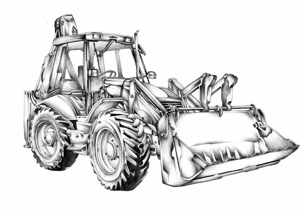 Powerful Backhoe Sketch by Kulik