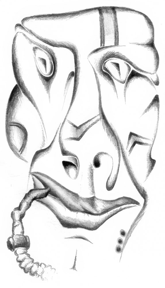 Surreal Face with Pipe by Kulik