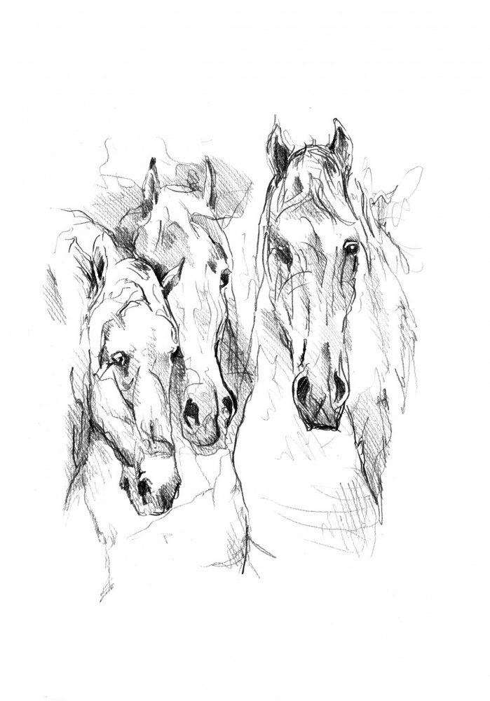 Three Majestic Horses by Kulik