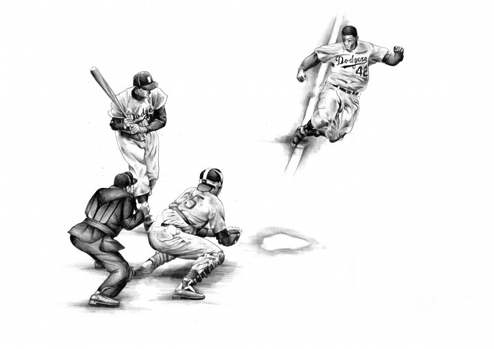 Vintage Baseball Play by Kulik