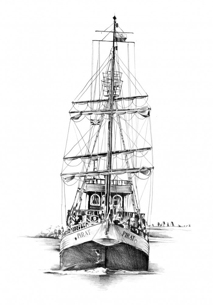 Vintage Pirate Ship by Kulik