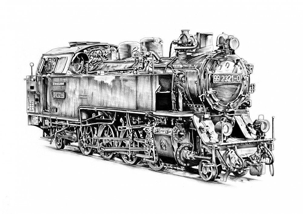 Vintage Steam Locomotive by Kulik