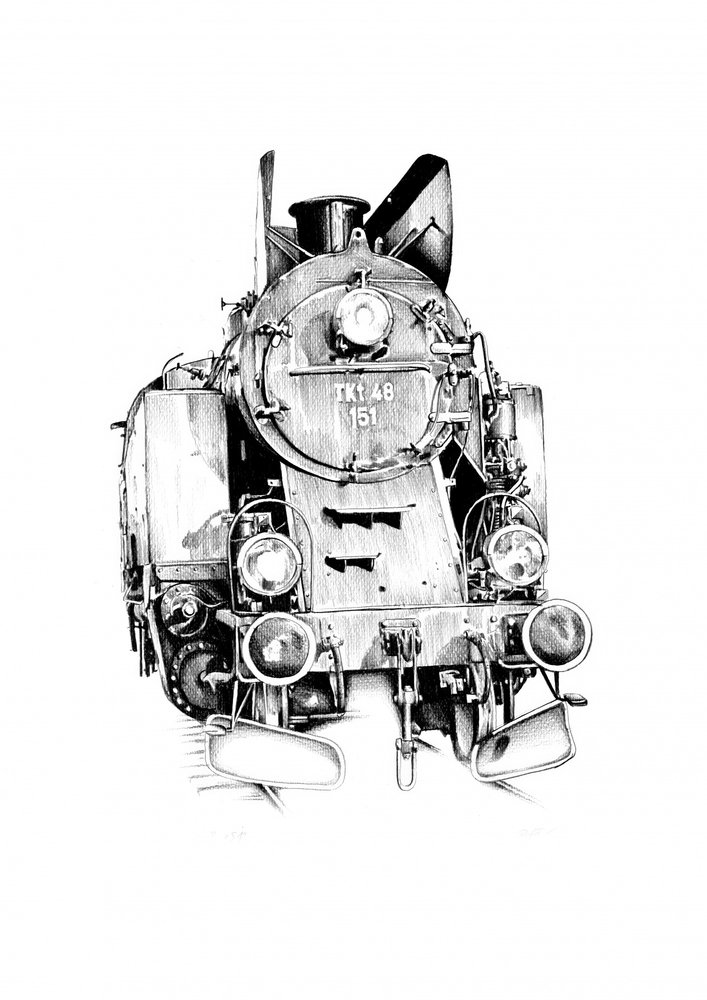 Vintage Steam Locomotive by Kulik