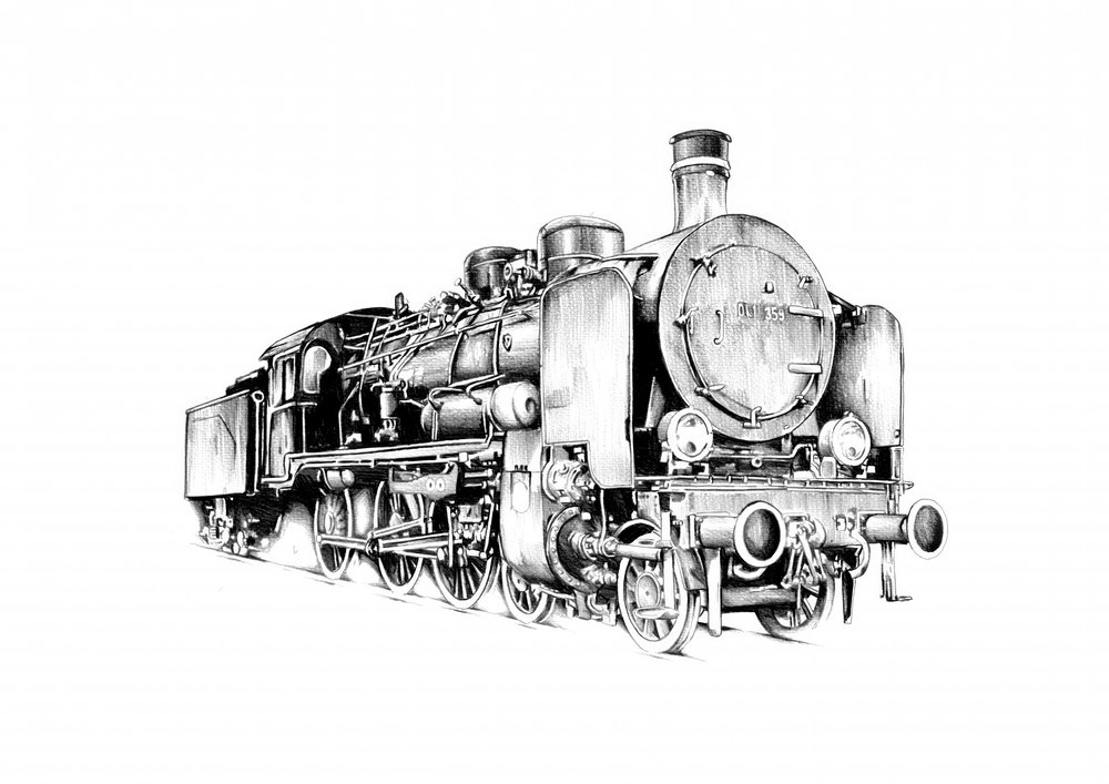 Vintage Steam Locomotive by Kulik
