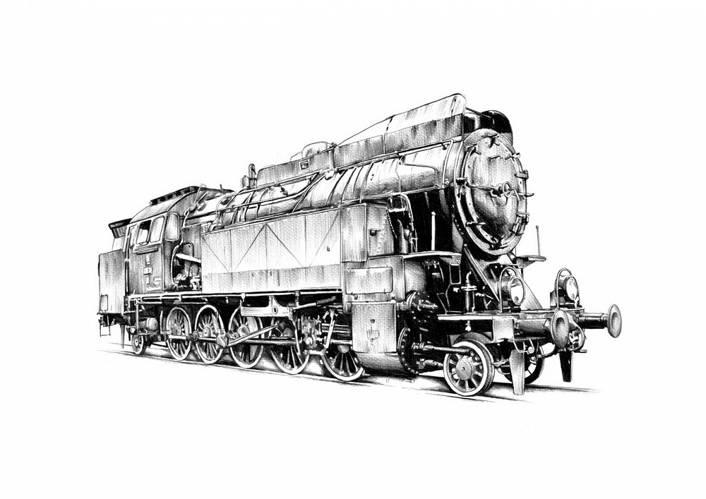 Vintage Steam Locomotive by Kulik