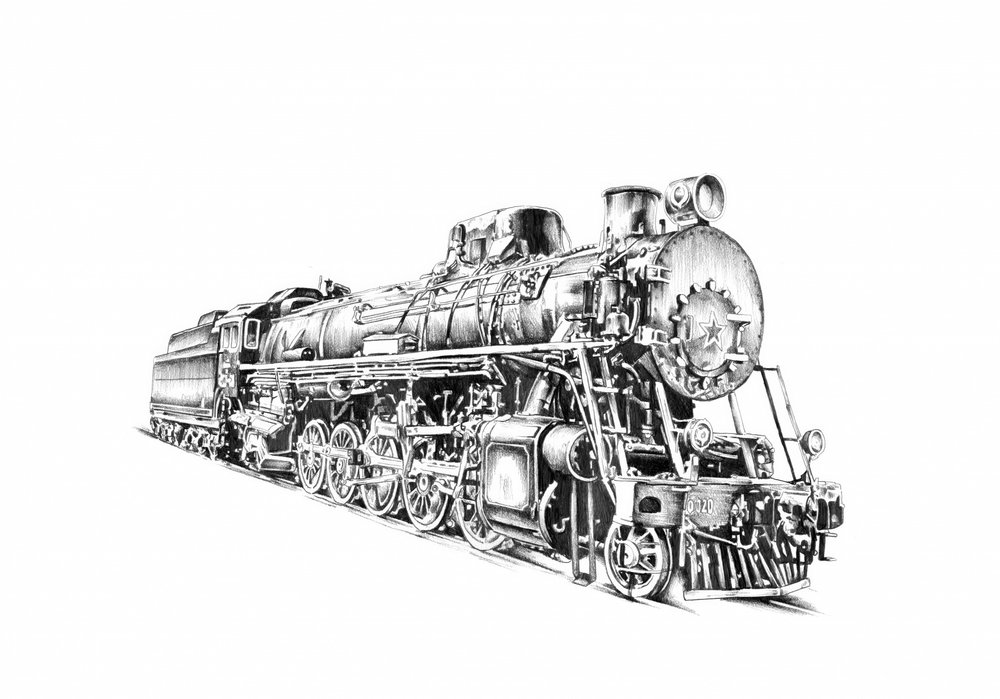 Vintage Steam Locomotive by Kulik