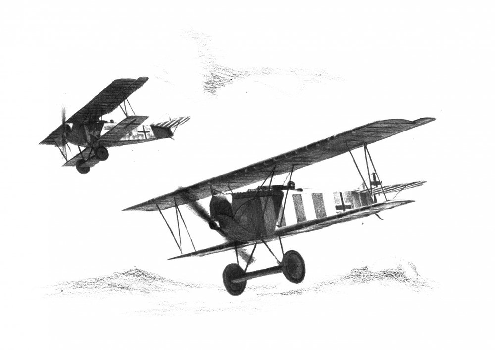 WWI Biplanes Flying by Kulik