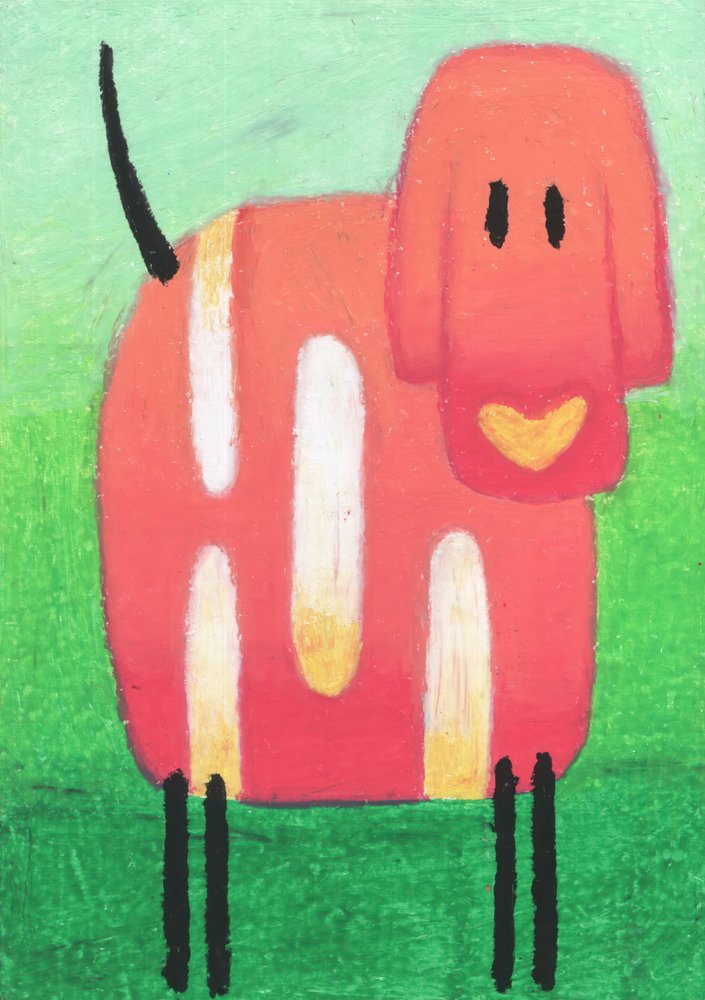 Whimsical Red Dog by Kulik
