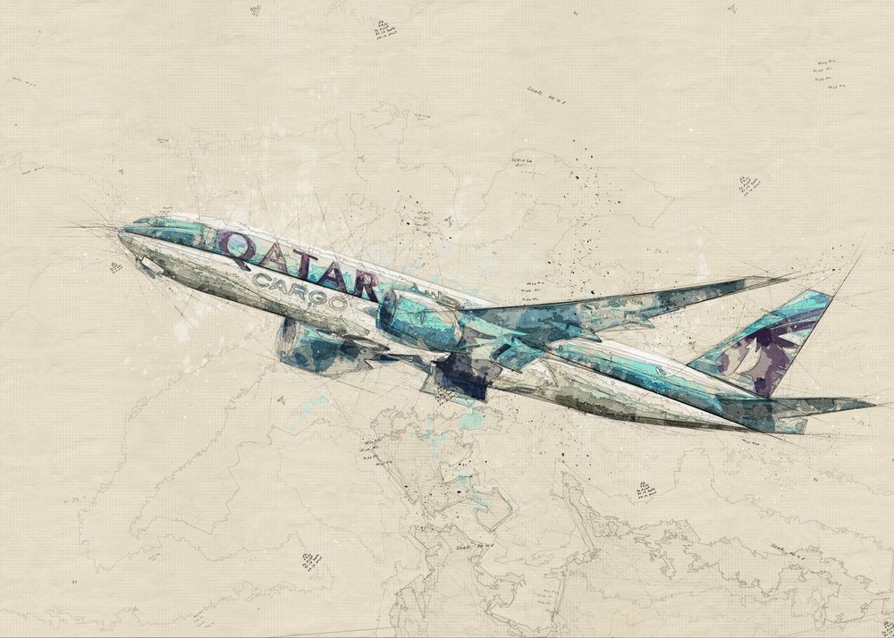 Dynamic Cargo Flight by Lembayung senja studio [Vintage Poster]
