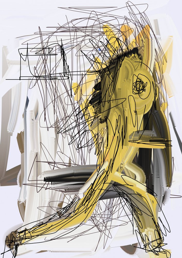 Dynamic Gold Figure by Lembayung senja studio [Vintage Poster]