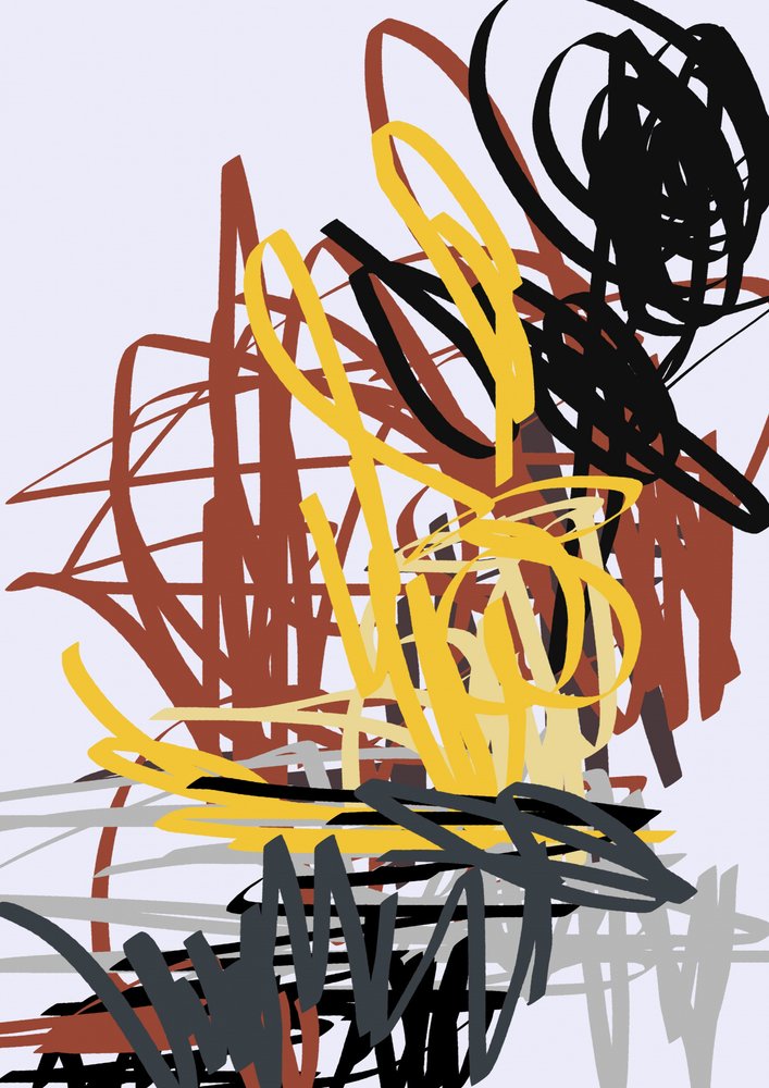 Dynamic Lines Abstract by Lembayung senja studio [Vintage Poster]