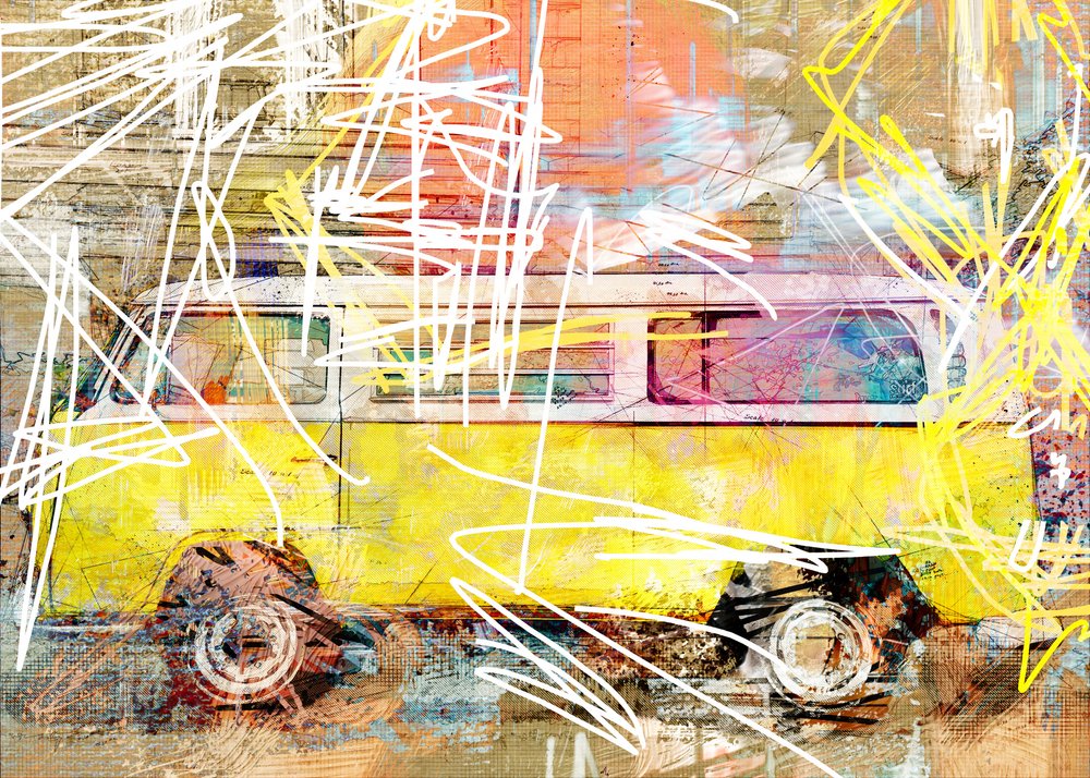 Retro Van Street Art by Lembayung senja studio [Vintage Poster]