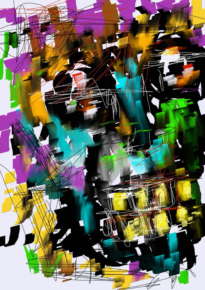 Vibrant Abstract Energy by Lembayung senja studio [Vintage Poster]