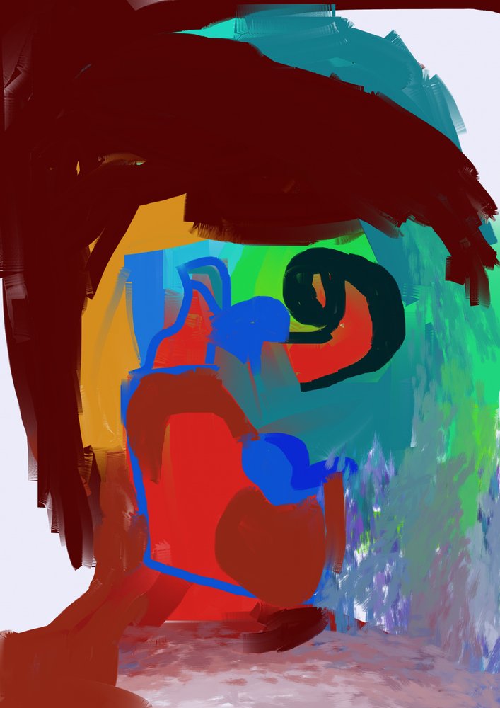 Vibrant Abstract Figure by Lembayung senja studio [Vintage Poster]