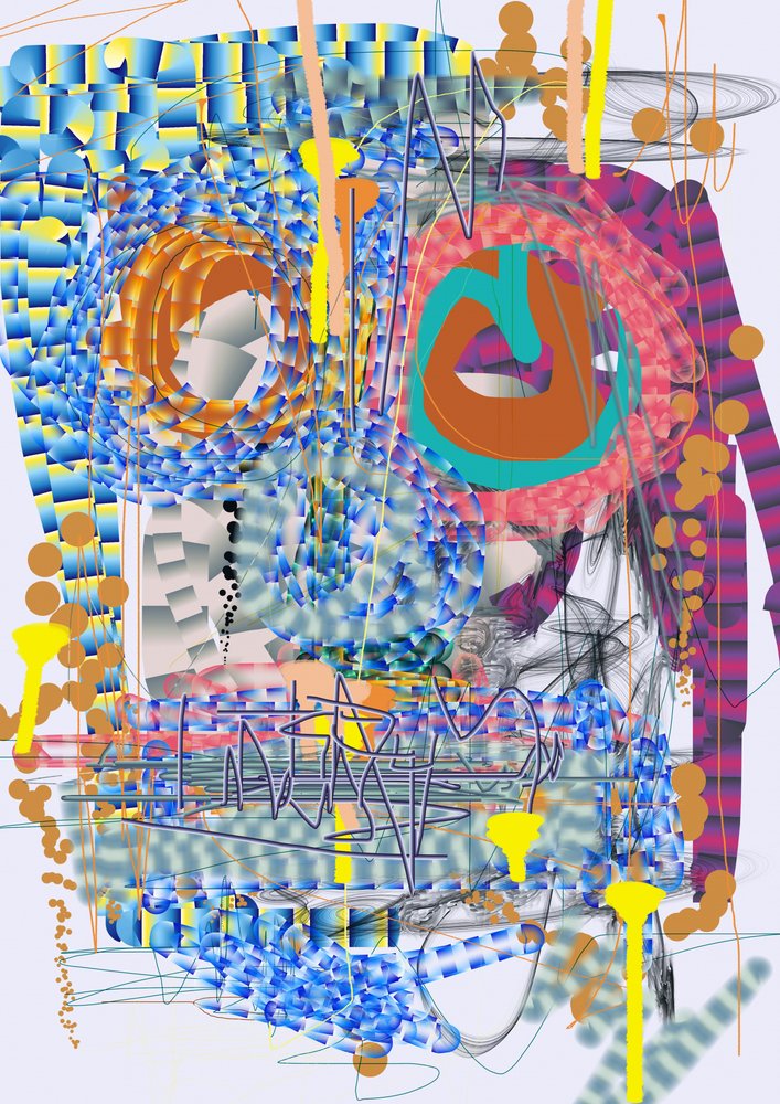 Vibrant Abstract Geometry by Lembayung senja studio [Vintage Poster]