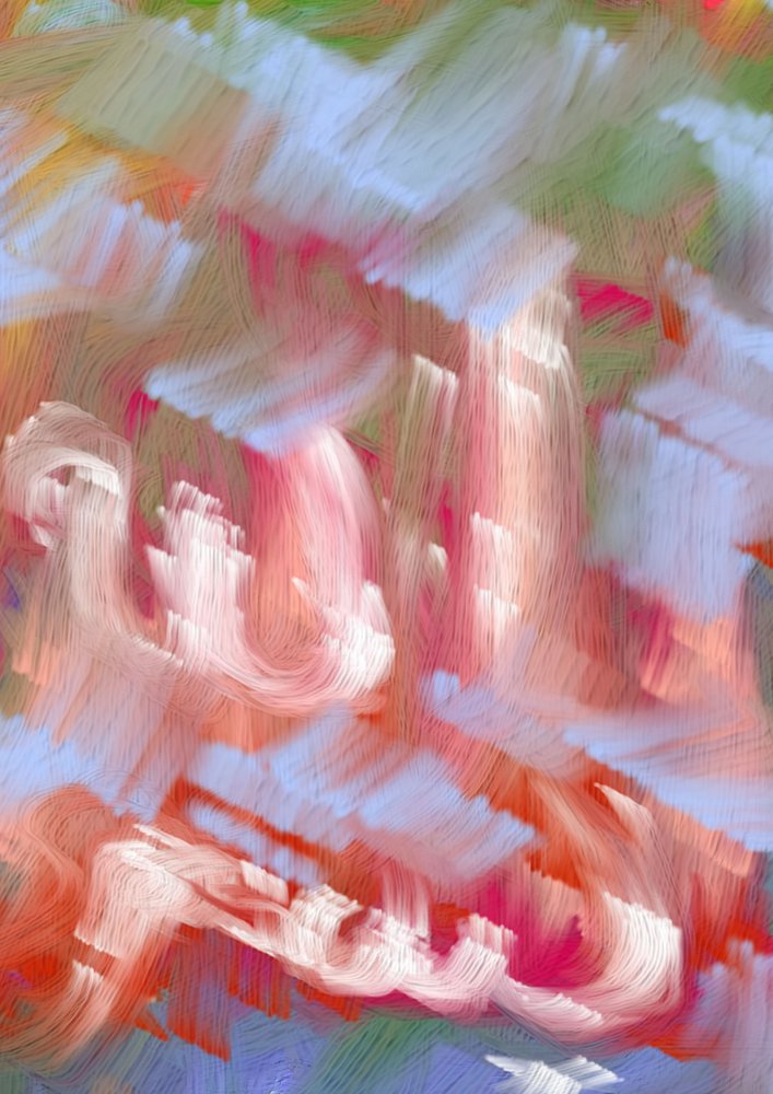 Vibrant Abstract Strokes by Lembayung senja studio [Vintage Poster]