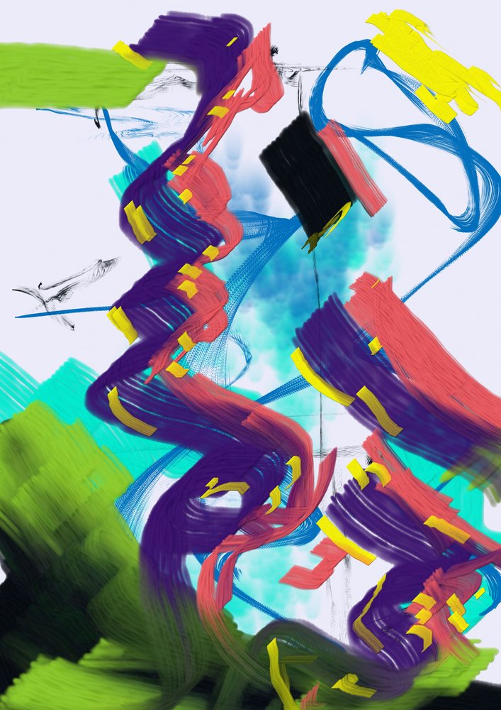 Vibrant Abstract Swirls by Lembayung senja studio [Vintage Poster]