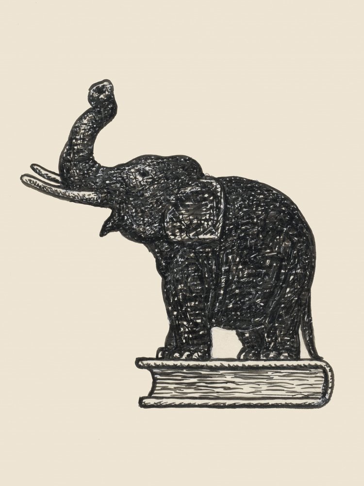 Elephant on Book 1935 by Leo Gestel