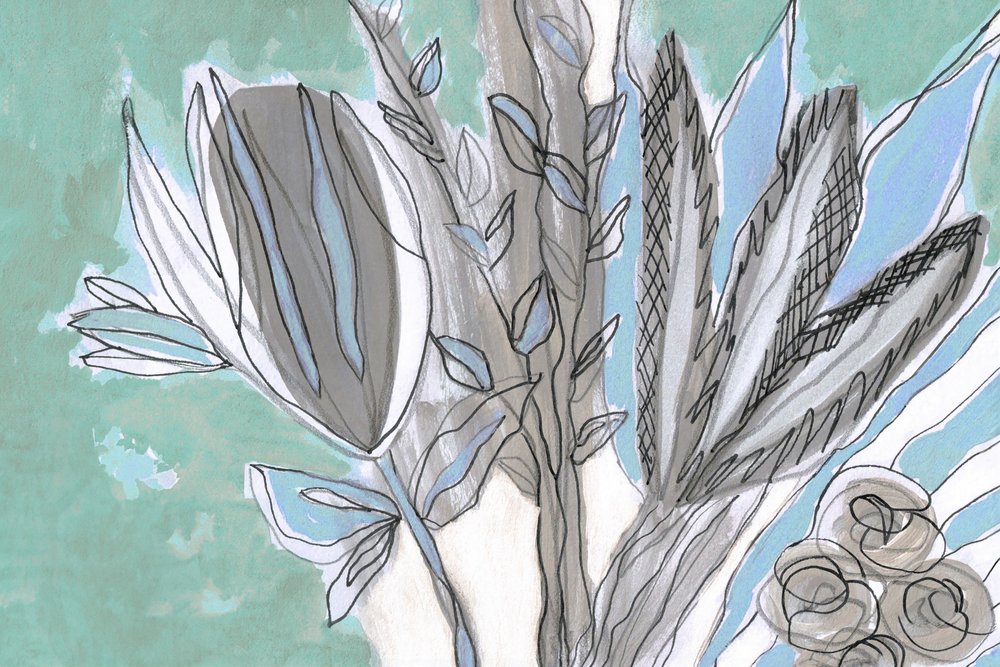 Abstract Floral Sketch by Lori Ann Folz
