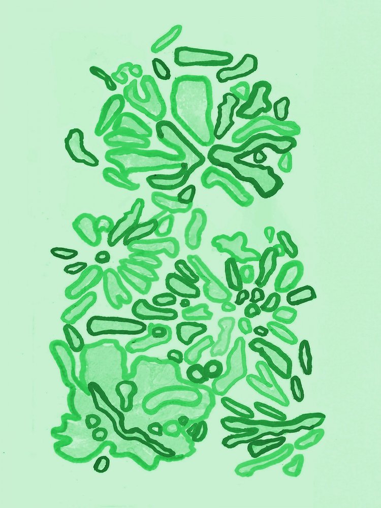 Green Organic Shapes by Lori Ann Folz