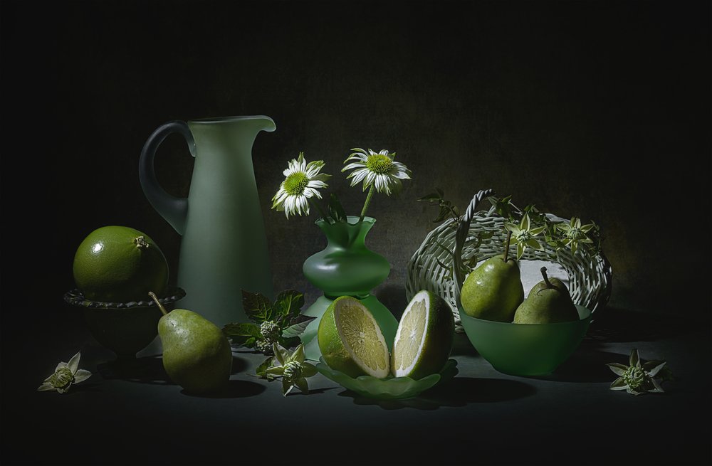 Elegant Green Still Life by Lydia Jacobs