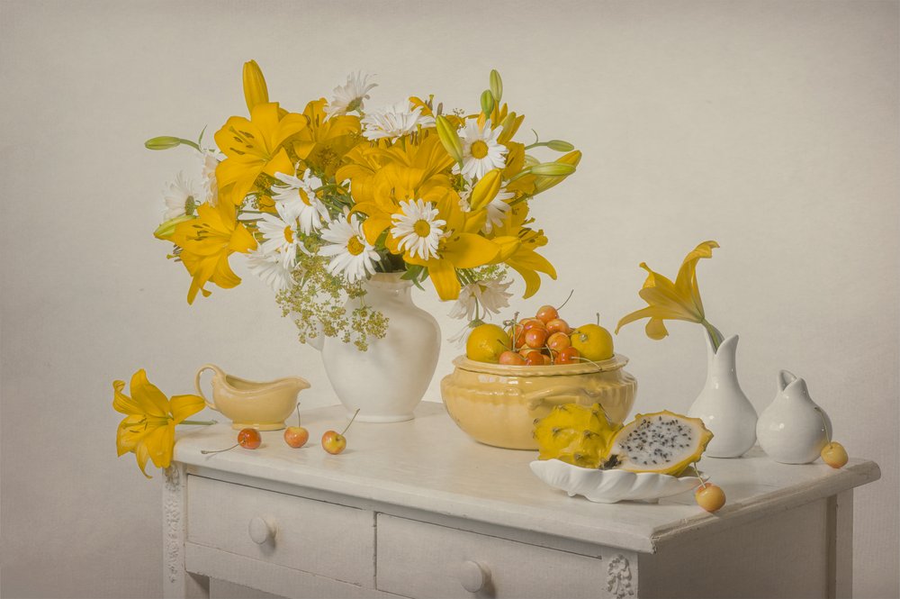 Fresh Yellow Still Life by Lydia Jacobs
