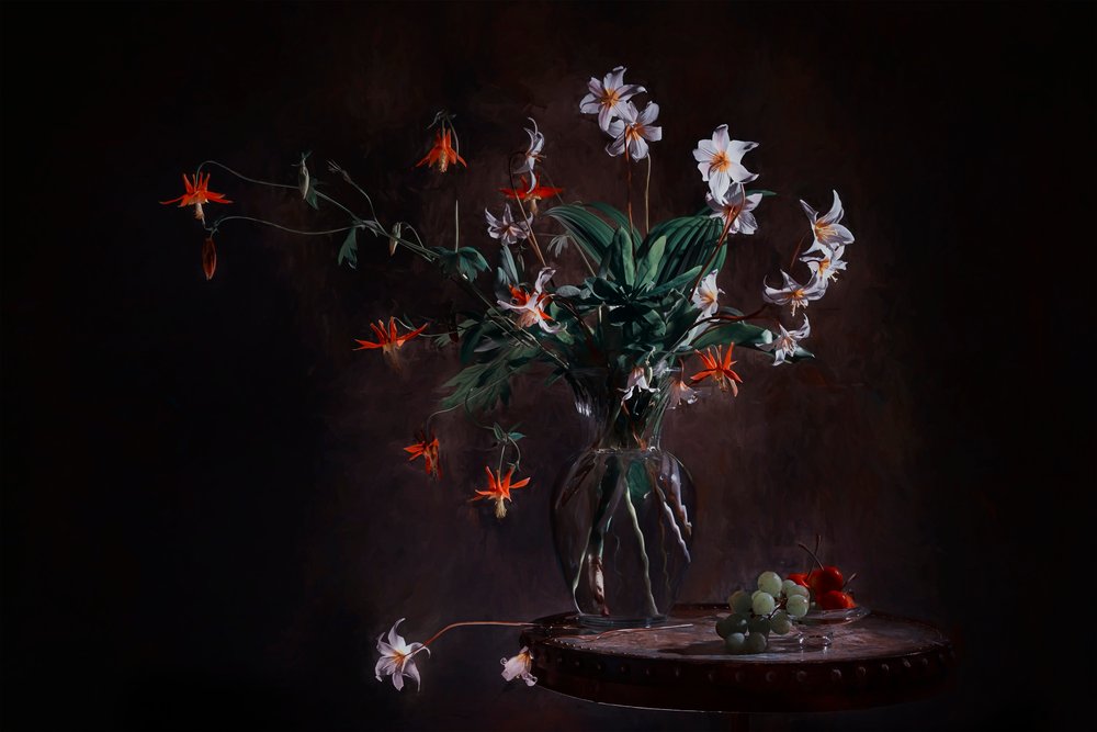 Moody Floral Still Life by Lydia Jacobs