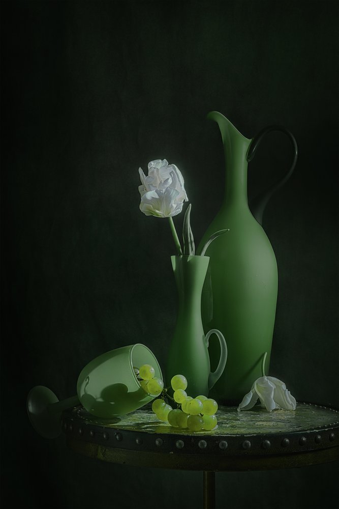Moody Green Still Life by Lydia Jacobs