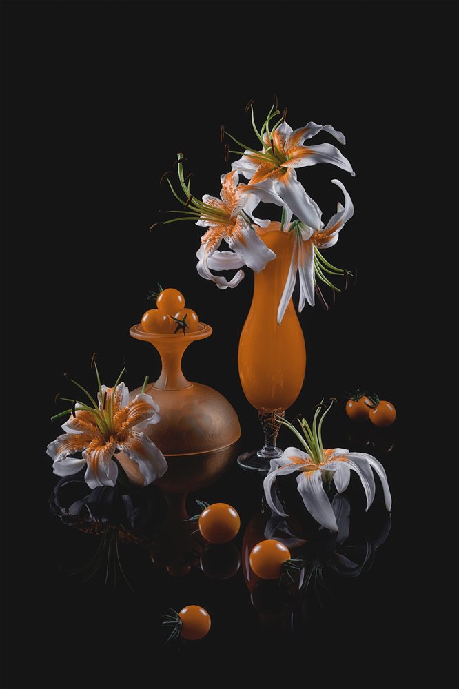Orange Lilies Still Life by Lydia Jacobs