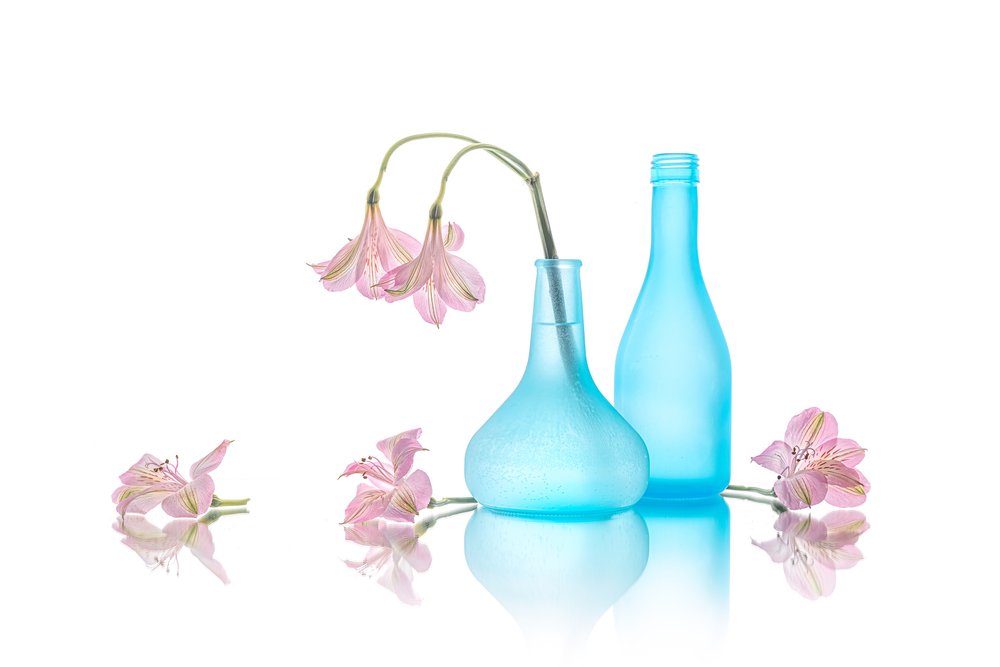 Soft Blue Floral Vases by Lydia Jacobs