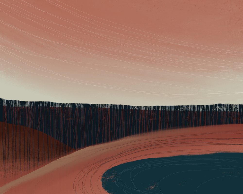 Abstract Desert Sunset by MANSI SAXENA