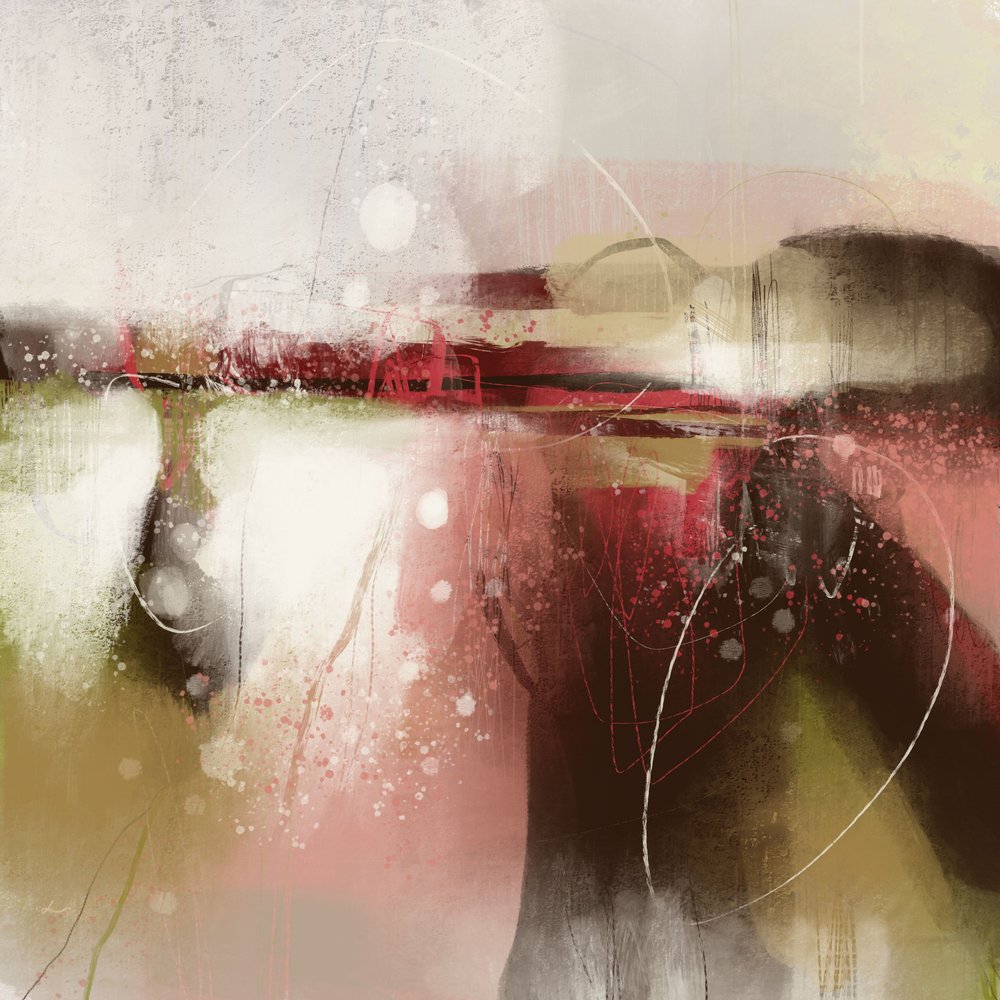 Red Abstract Landscape by MANSI SAXENA